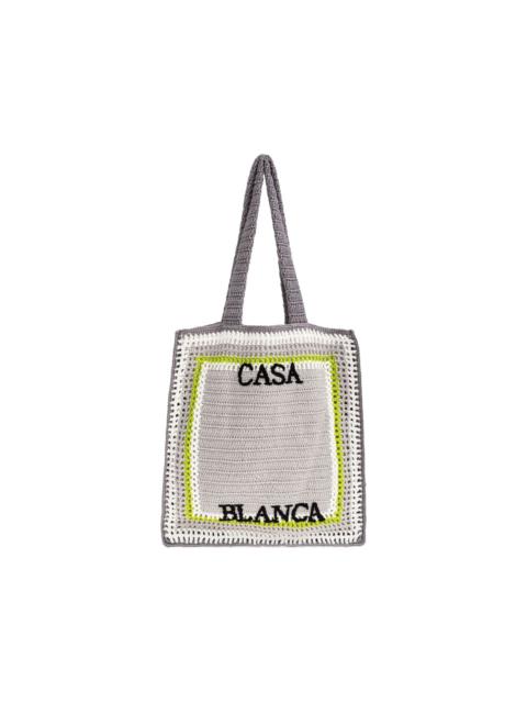 logo crocheted tote bag