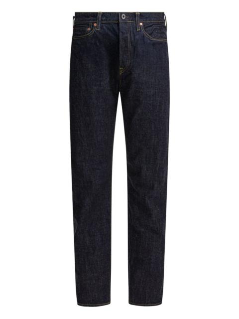 contrast-stitch cotton jeans