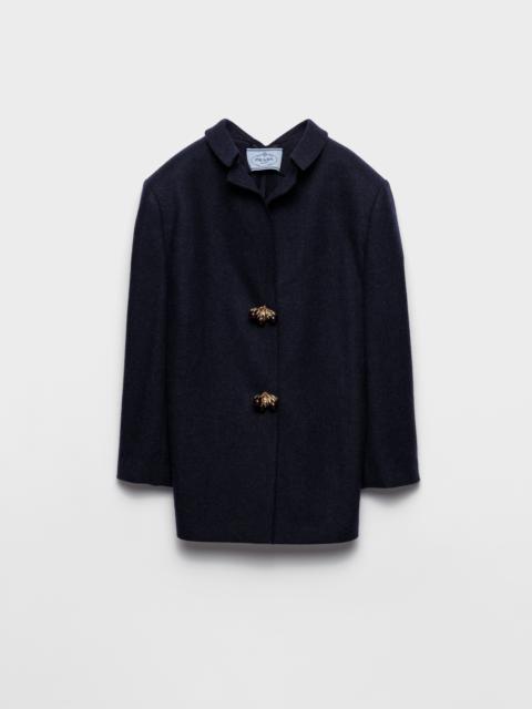 Shetland wool jacket with jewel buttons