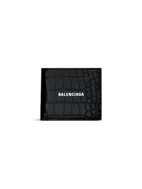 Men's Cash Square Folded Coin Wallet in Black