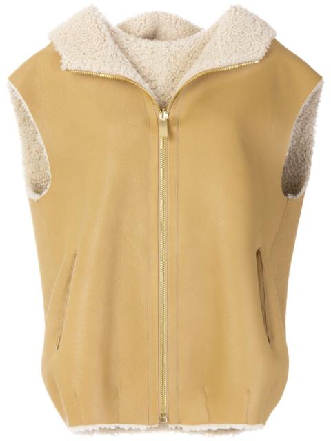 zipped shearling gilet