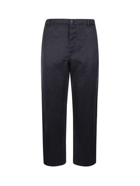 Trousers with zip and button