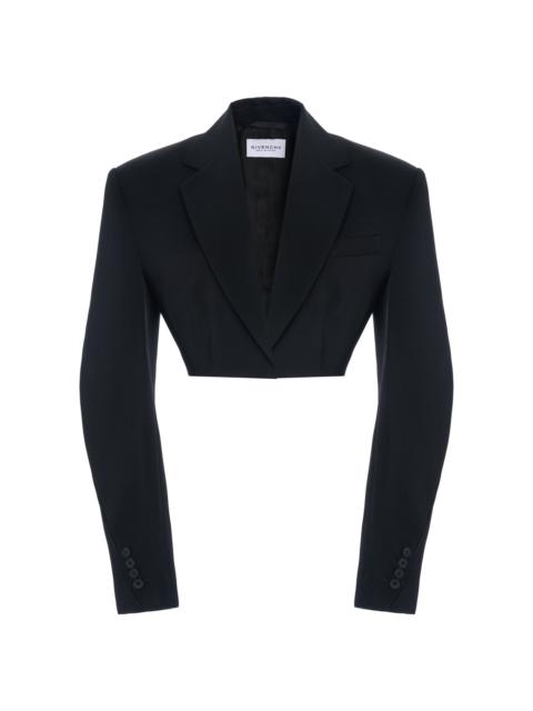 Cropped Cocoon Tuxedo Jacket black