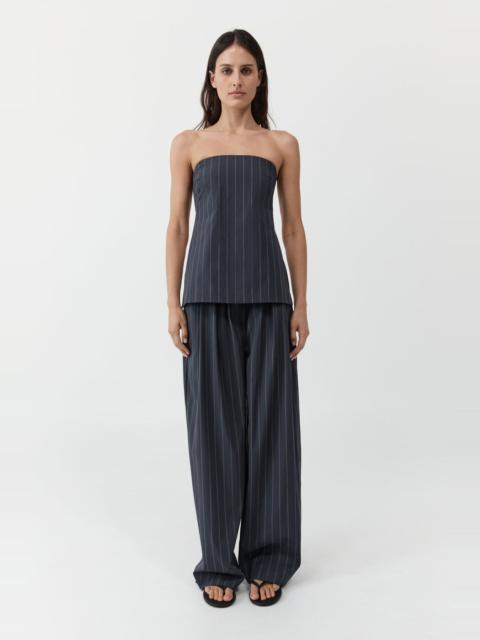 Stripe Relaxed Pleat Pants - Ink Stripe