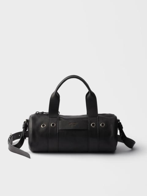 Large leather top-handle bag