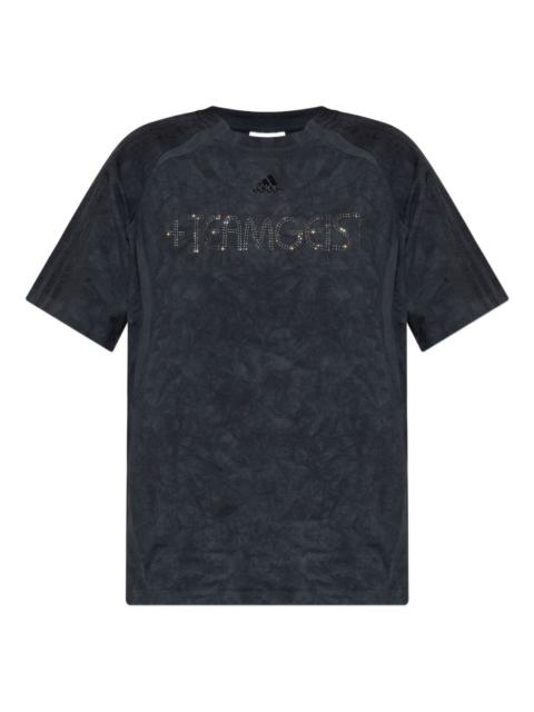 rhinestone-embellishment cotton T-shirt