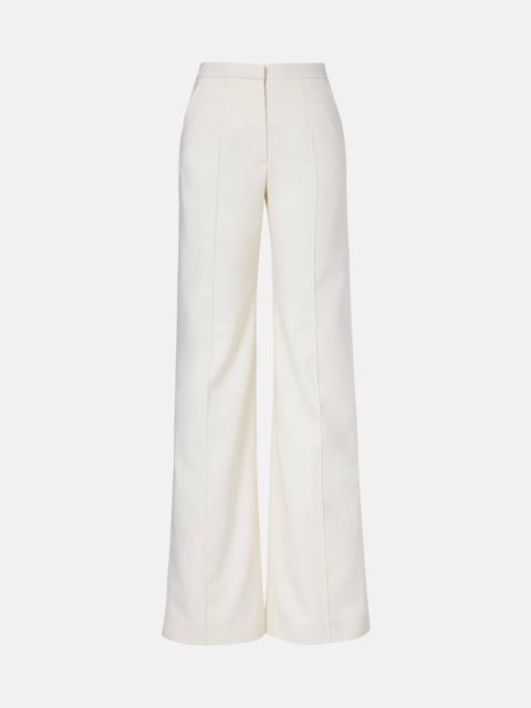 Pleated wool-blend wide-leg pants