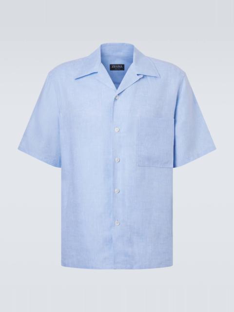 Linen bowling shirt