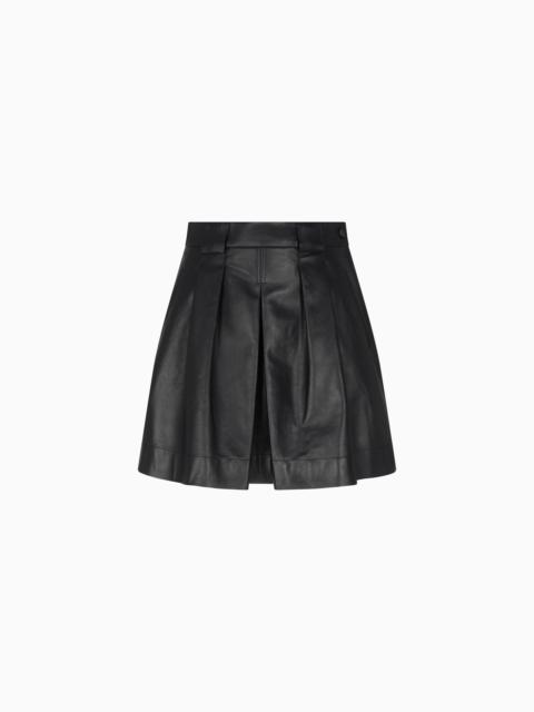 NAPPA LAMBSKIN SKIRT WITH GODET PLEAT