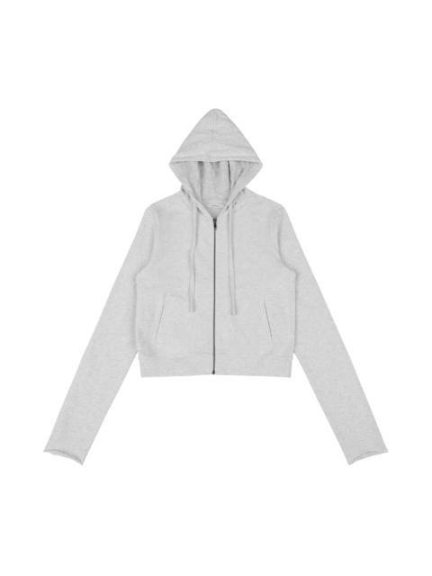 LIGHTWEIGHT CROPPED ZIP-UP HEATHER GREY