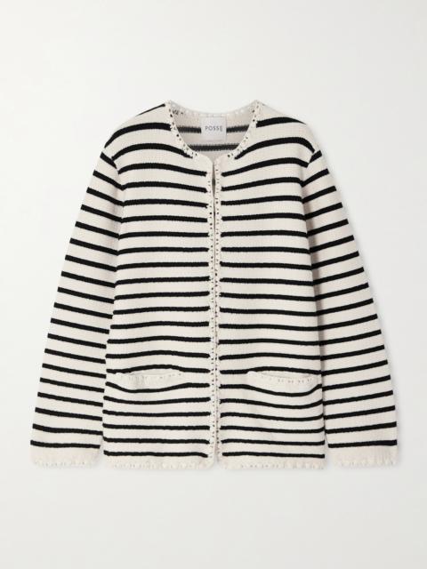 Henry Embellished Striped Knitted Cardigan