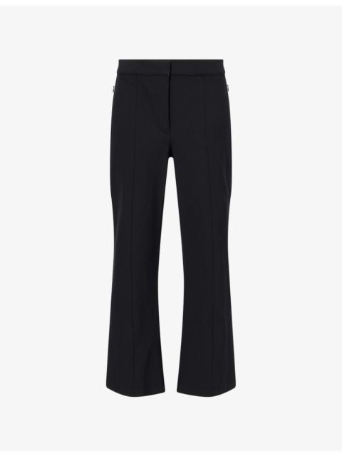 Seamed Kick Cropped-Leg Woven Trousers