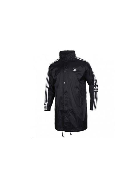 adidas originals Back logo Printed Hooded Casual Windbreaker Men Black FL0011