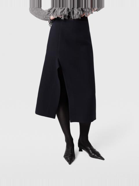 Kick-Flare Midi Skirt