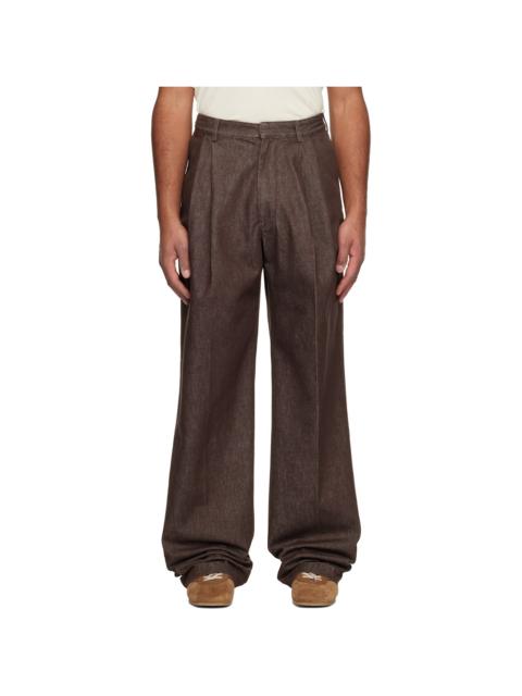Brown Pleated Jeans