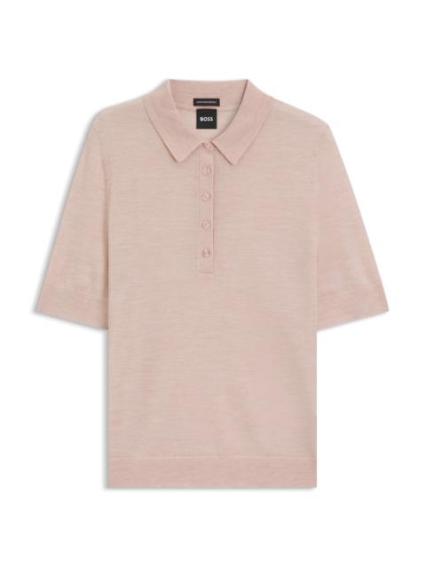 MERINO-WOOL POLO SWEATER WITH FIVE-BUTTON PLACKET