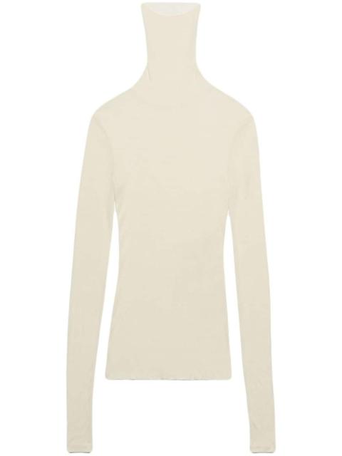 roll-neck ribbed top