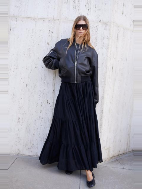 BLACK VOILE TIERED MAXI SKIRT