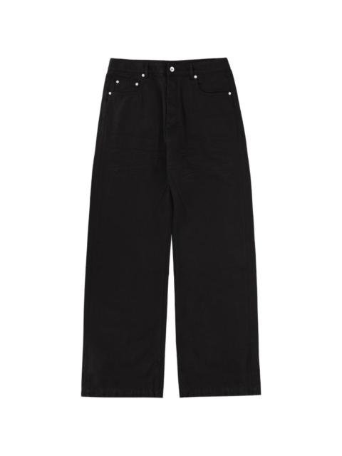 button-fastening cotton jeans