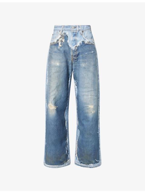 1981 L’oeil Skeleton Wide-Leg Denim Jeans
