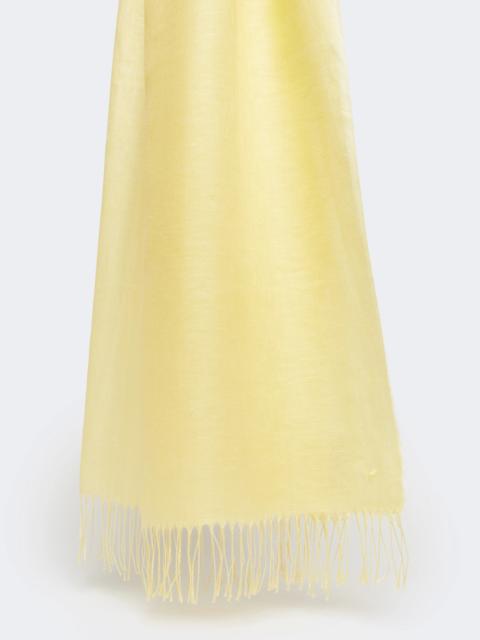 Linen stole with fringes - YELLOW