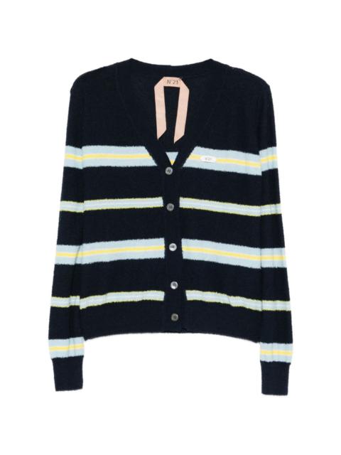 striped button cardigan