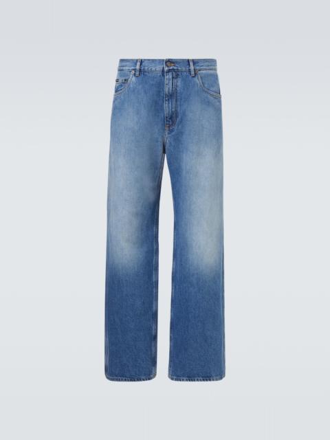 Mid-rise wide-leg jeans