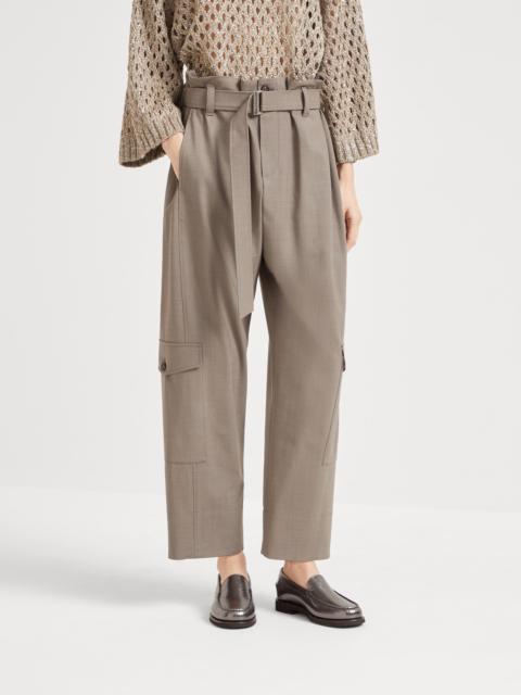 Tropical luxury wool utility trousers