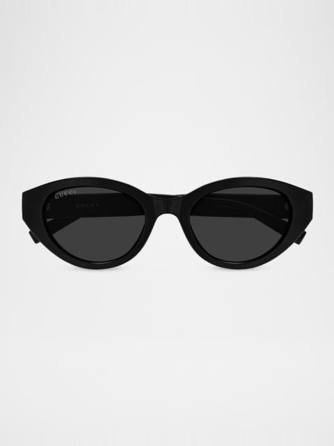 52mm Acetate Oval Sunglasses