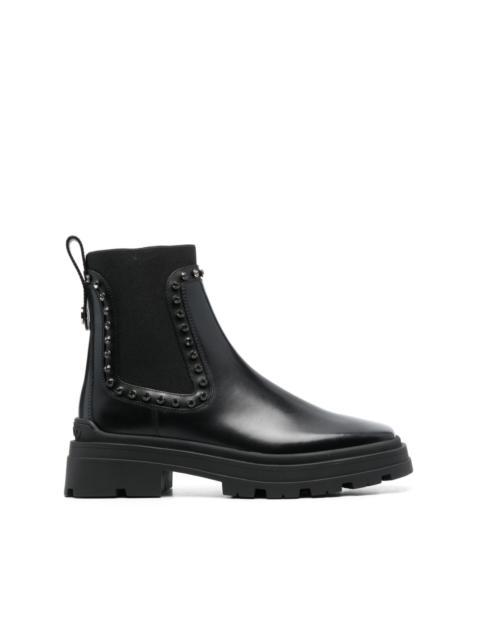 Veronique crystal-embellished leather boots