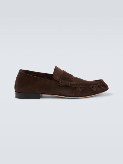 Suede penny loafers