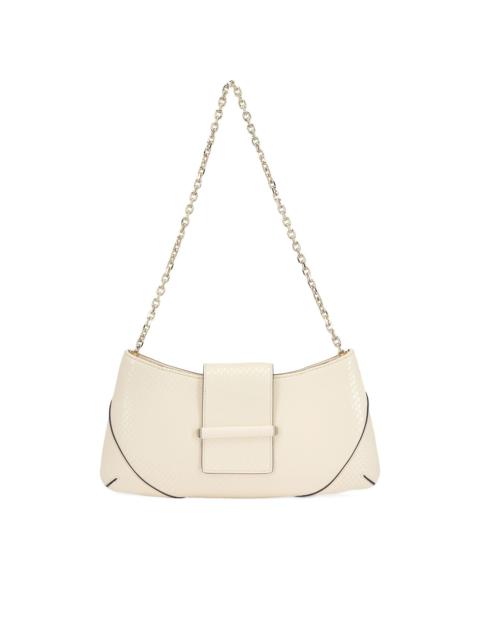 snake-embossed leather shoulder bag