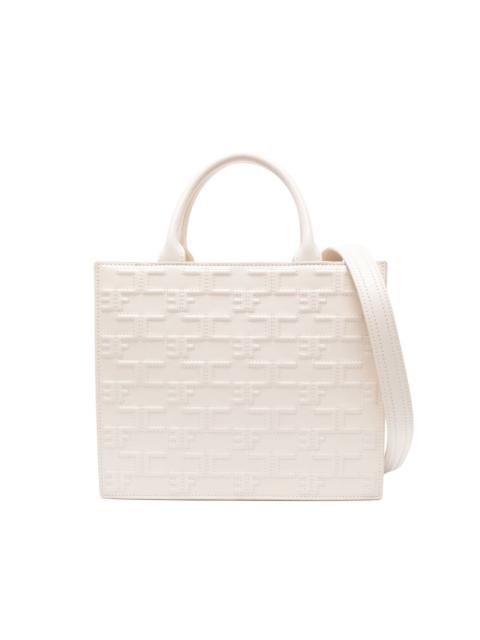 embossed-monogram tote bag
