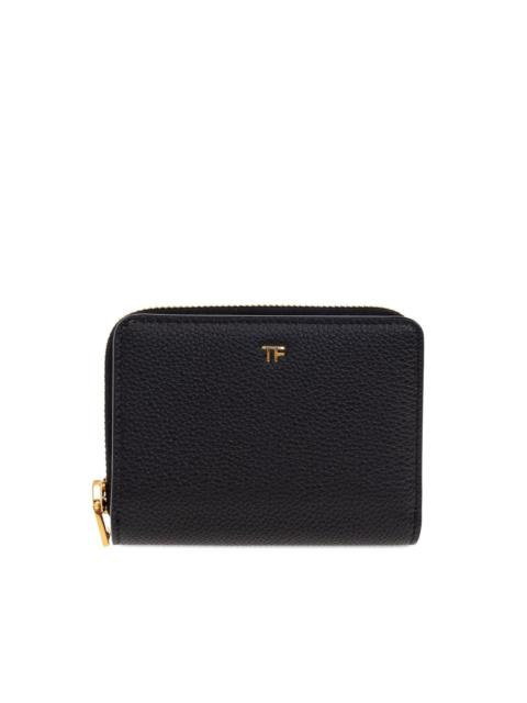 zip-around leather wallet