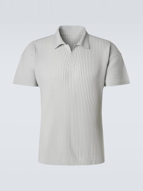 Basics pleated polo shirt