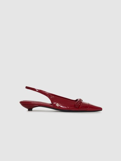 Zoey Slingback Heels - Red Crinkled Patent