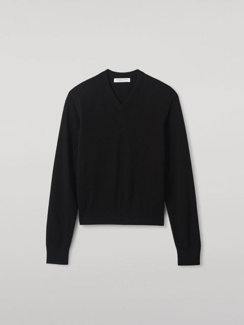 Classic Cashmere Black V Neck Jumper