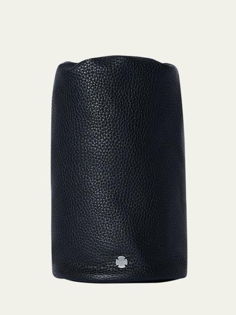 Men's Sporty Leather Drawstring Pouch