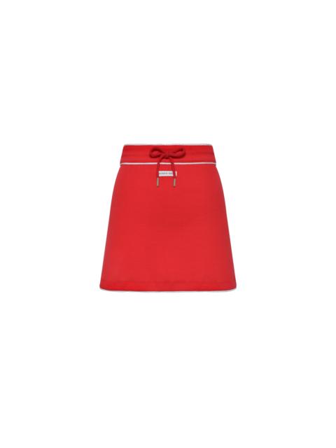 Light ribbed jersey drawstring-waist mini skirt organic cotton