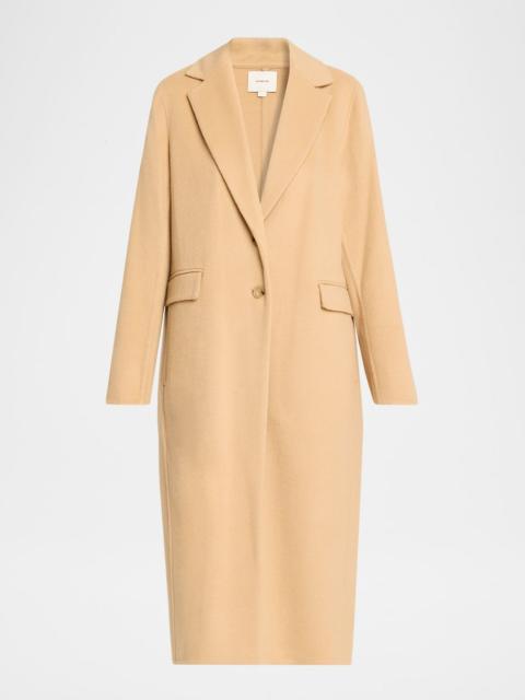 Cashmere-Wool Single-Breasted Coat