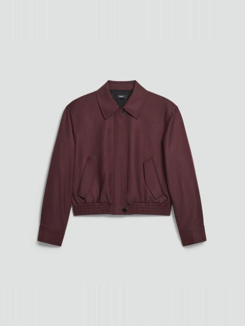 Cropped Track Jacket in Sleek Flannel