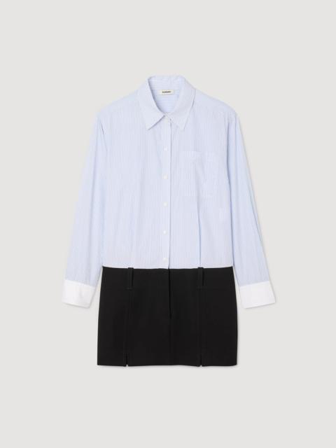 MINI DRESS WITH DUAL MATERIALS