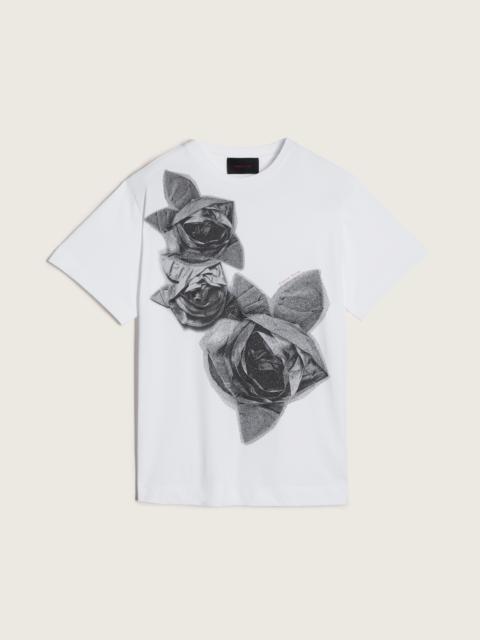 Rasterised Pressed Rosette Print T-Shirt