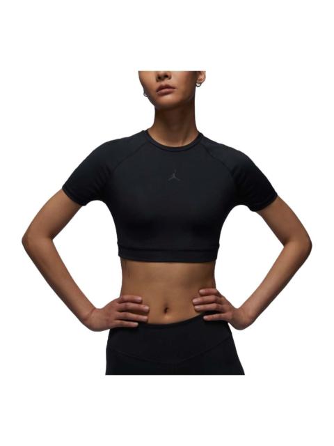 (WMNS) Air Jordan Sport Bodycon Performance T-shirt Asia Sizing 'Black' FV6928-010
