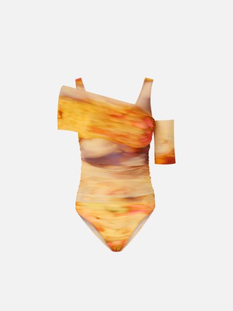 ASYMMETRICAL LANDSCAPE PRINT BODYSUIT