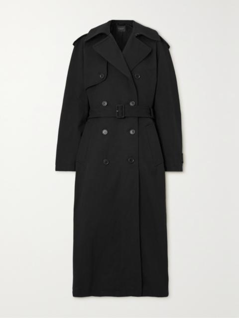 Hourglass Oversized Double-breasted Wool And Cotton-blend Trench Coat