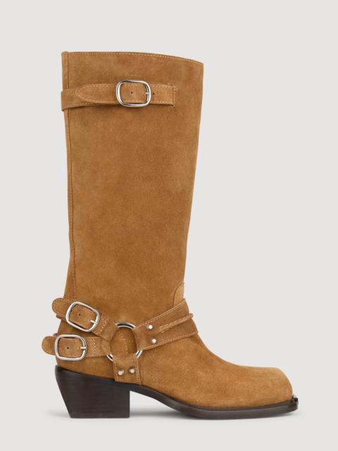 LEATHER BUCKLE BOOTS