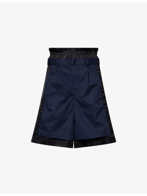 Porter Gathered-Waist Cotton-Blend Shorts