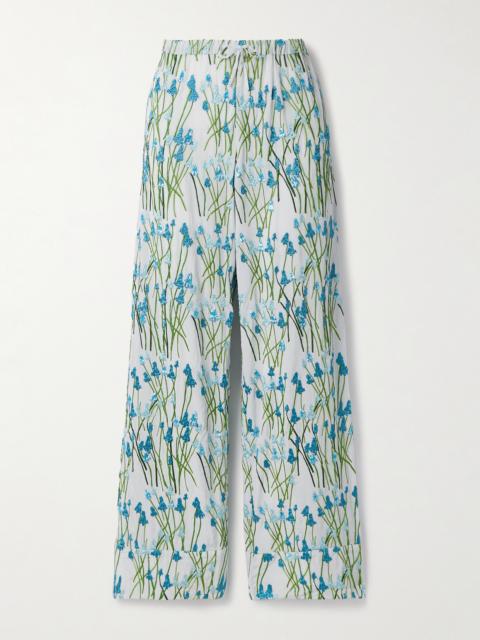 Louis Sequin-embellished Embroidered Silk Pajama Pants