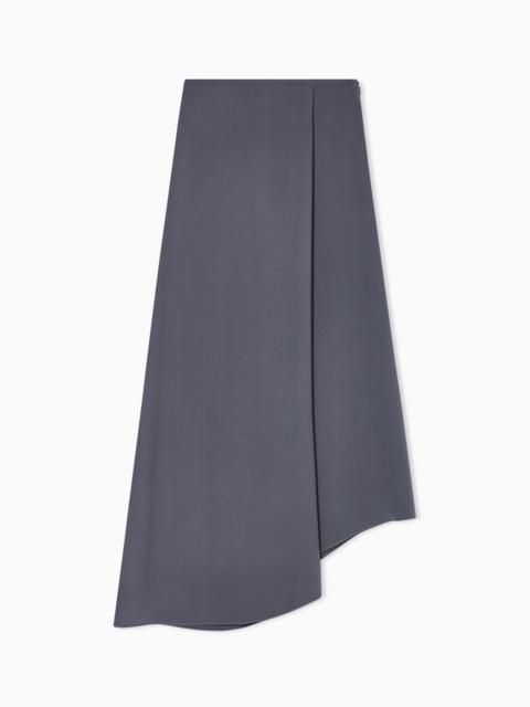 ASYMMETRICAL MIDI SKIRT IN SILK CRÊPE